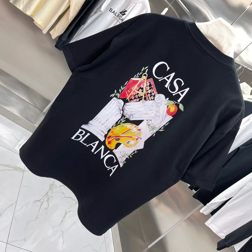 Casablanca Classic Series T ， ， 。 ， Classic ， In Stock ！ ：White Black Size：S M L XL XXL